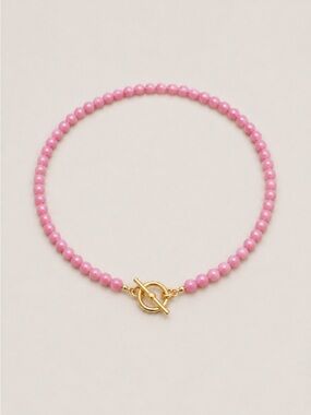 New! Pink Beaded Necklace NWOT 3027